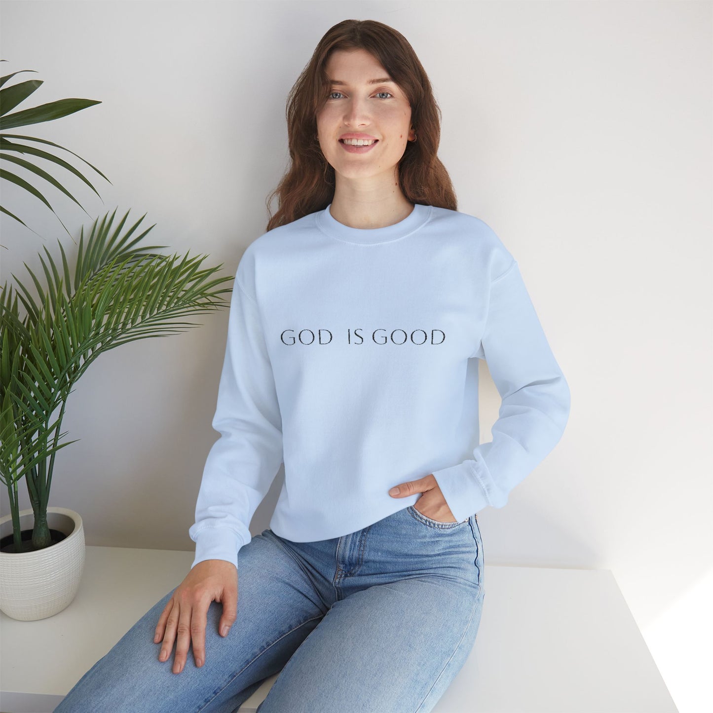 God is Good Embroidered Crewneck Sweatshirt - 3 Colors!