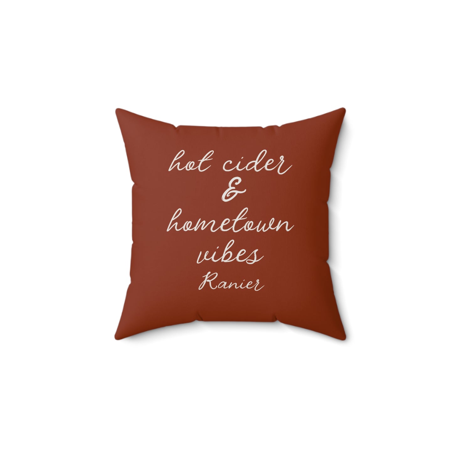 Hot Cider & Hometown Vibes Personalized Autumn Pillow – 18" x 18"