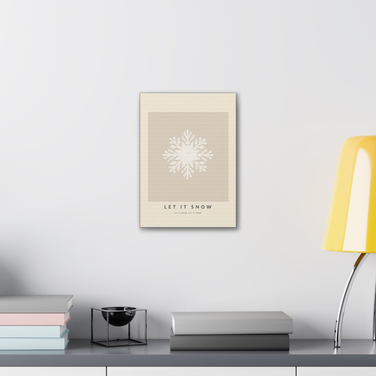 Let it Snow Winter Wall Snowflake Canvas