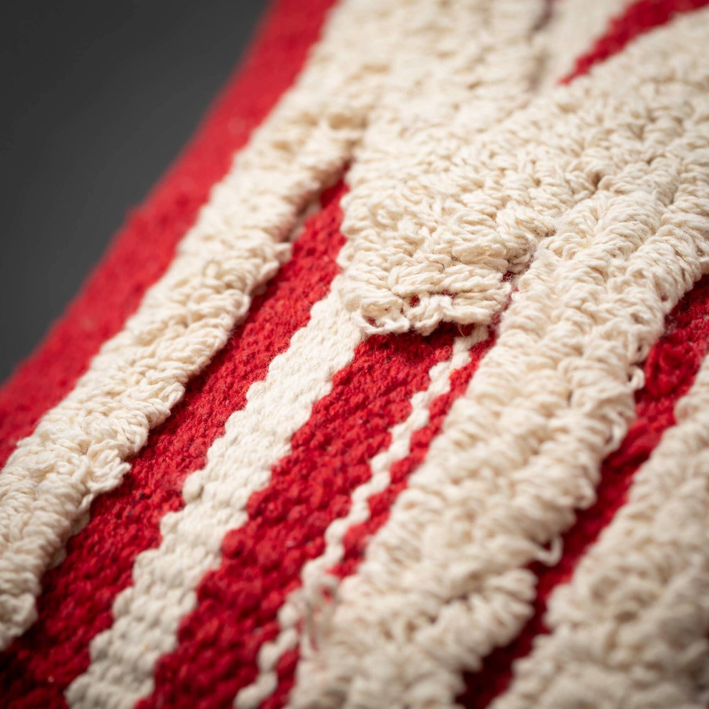 Merry Pillow – Red with Cream Textured Lettering