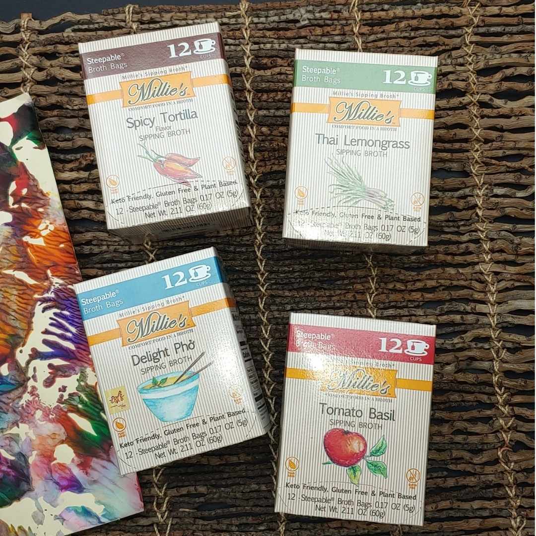 Millie’s Sipping Broth 4 BOX Flavor Value Sampler – 48 Servings