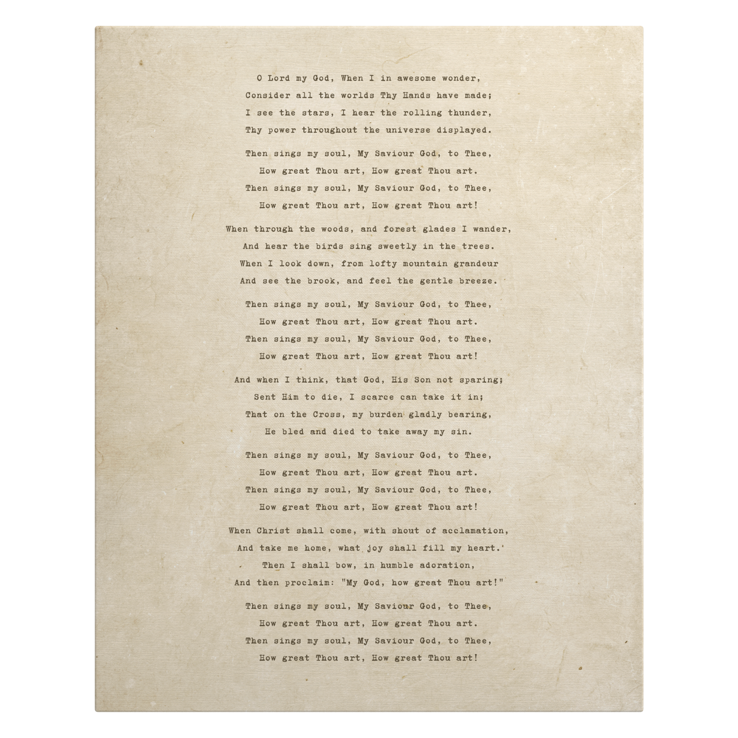 How Great Thou Art Canvas Wall Art – 16" x 20"