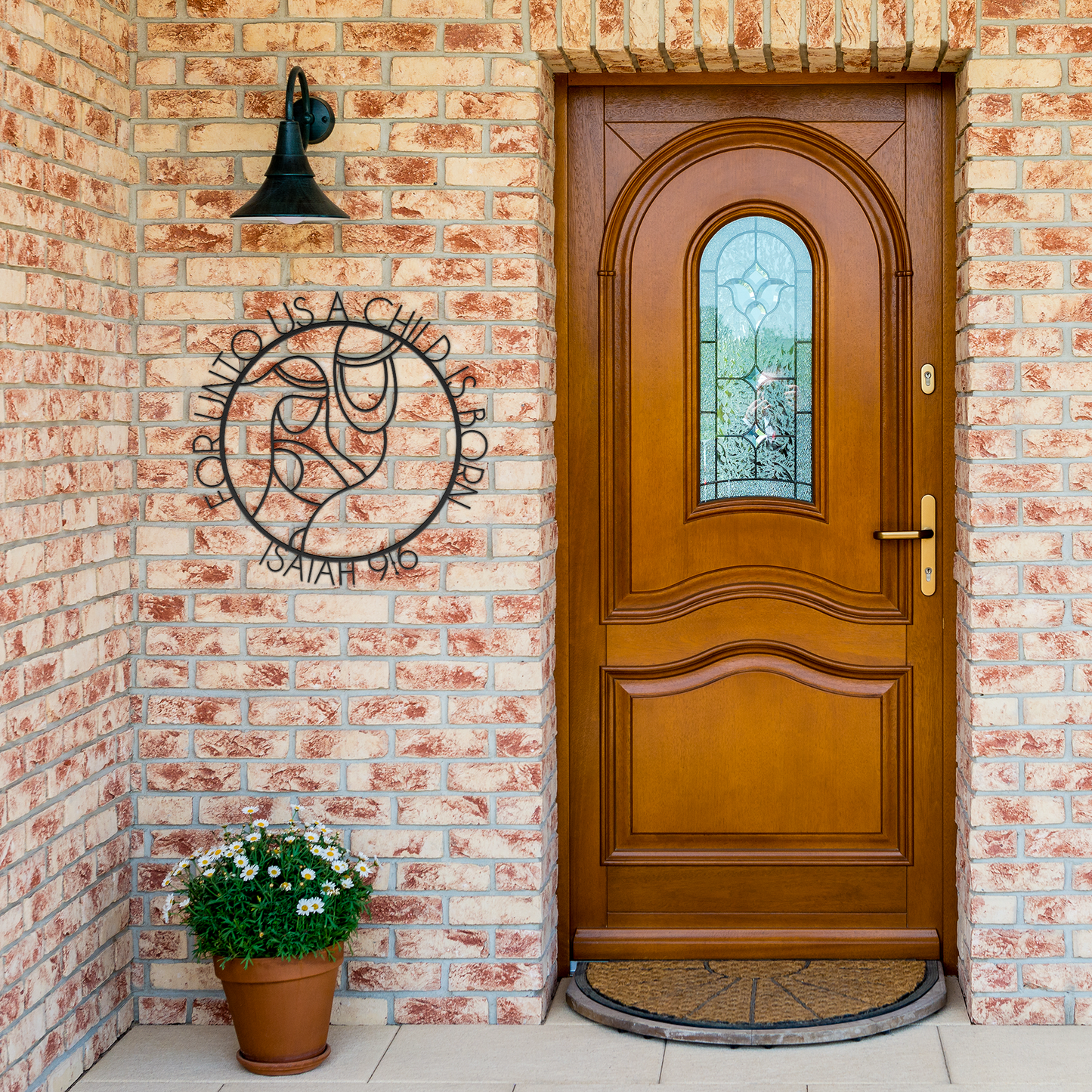 Isaiah_96_Christmas_Metal_Wall_Hanging_Black_Brick_Entrance_Mockup.png