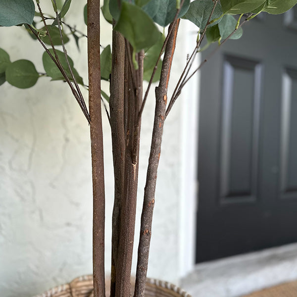 5' Tall Lifelike Potted Tree with Realistic Leaves and Moss Detail