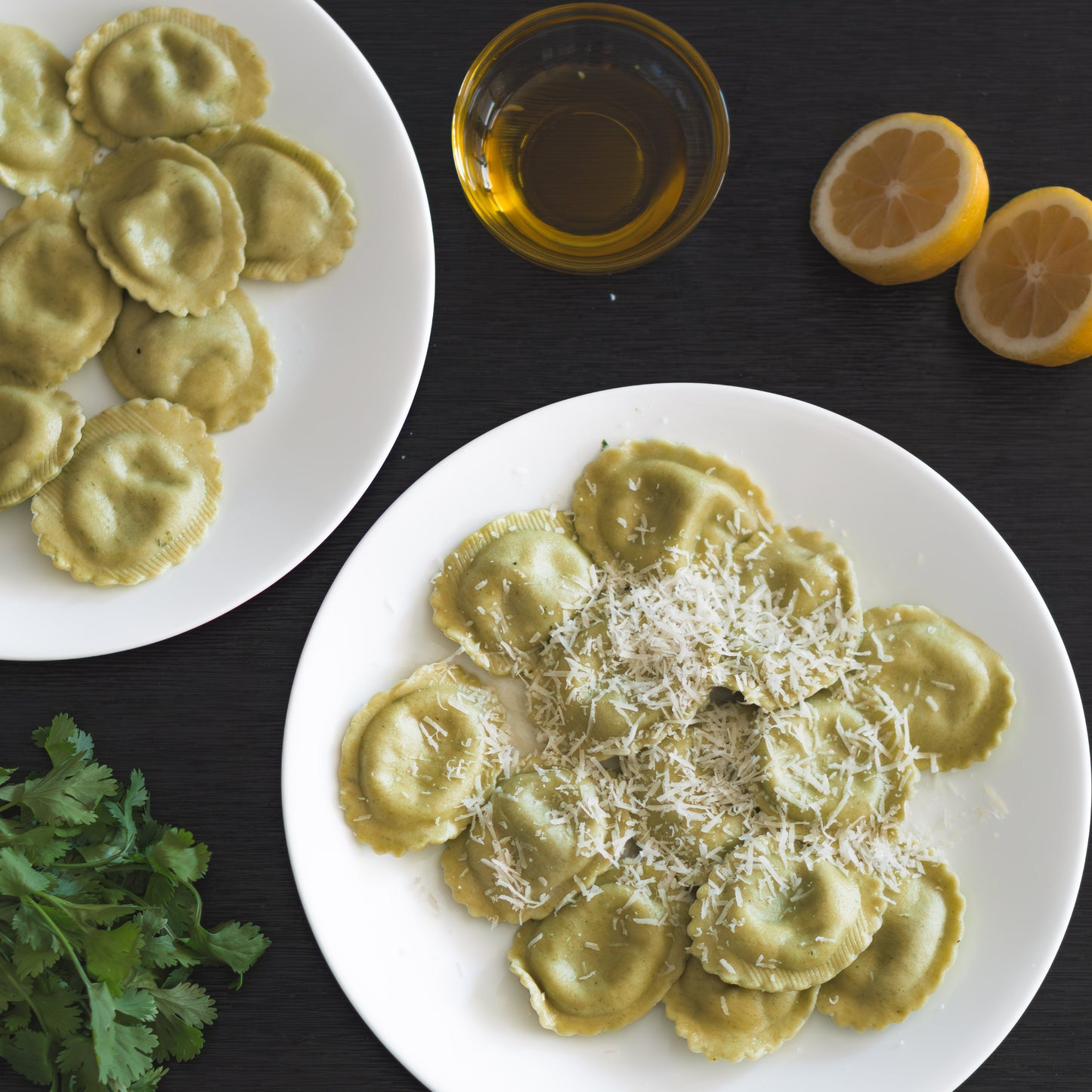 Cacio e Pepe Bundle with Bucatini, Spinach & Roasted Corn Ravioli
