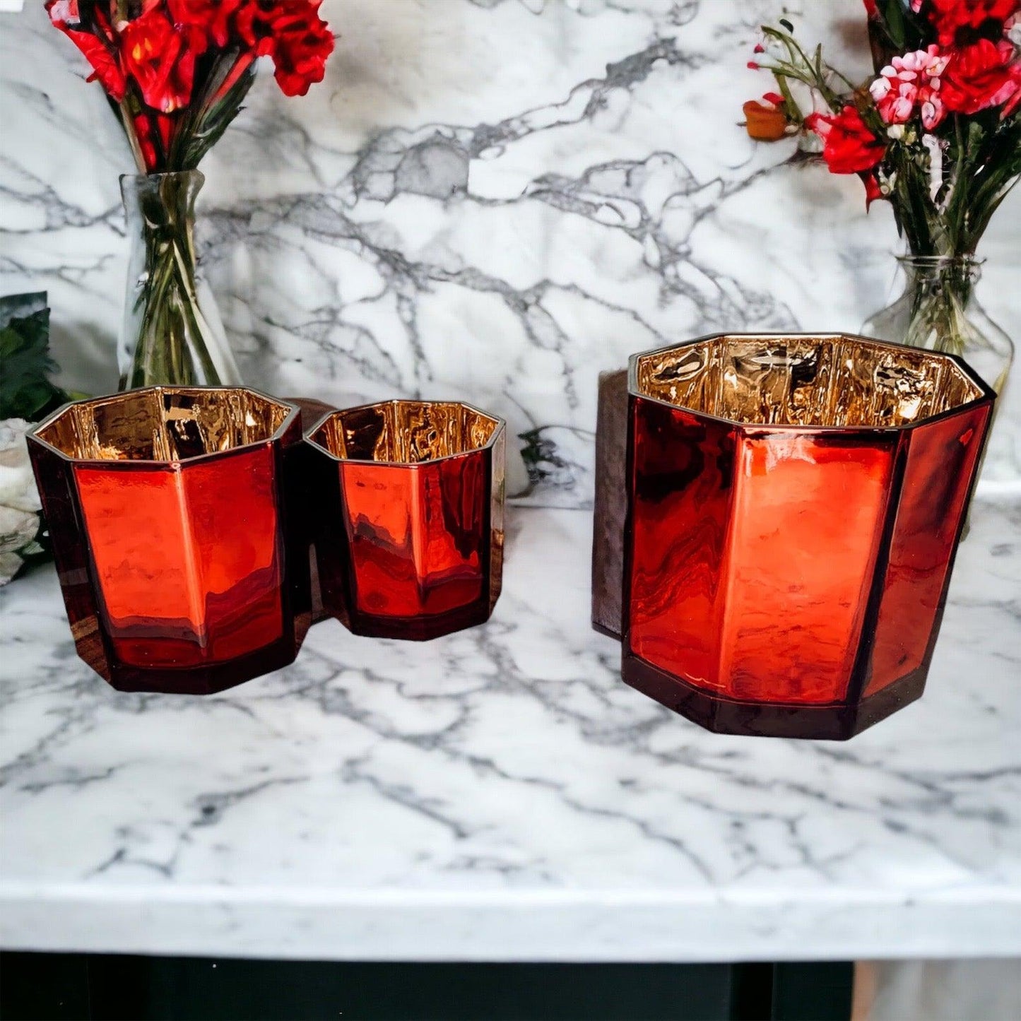Red & Gold Luxury Candle Holders