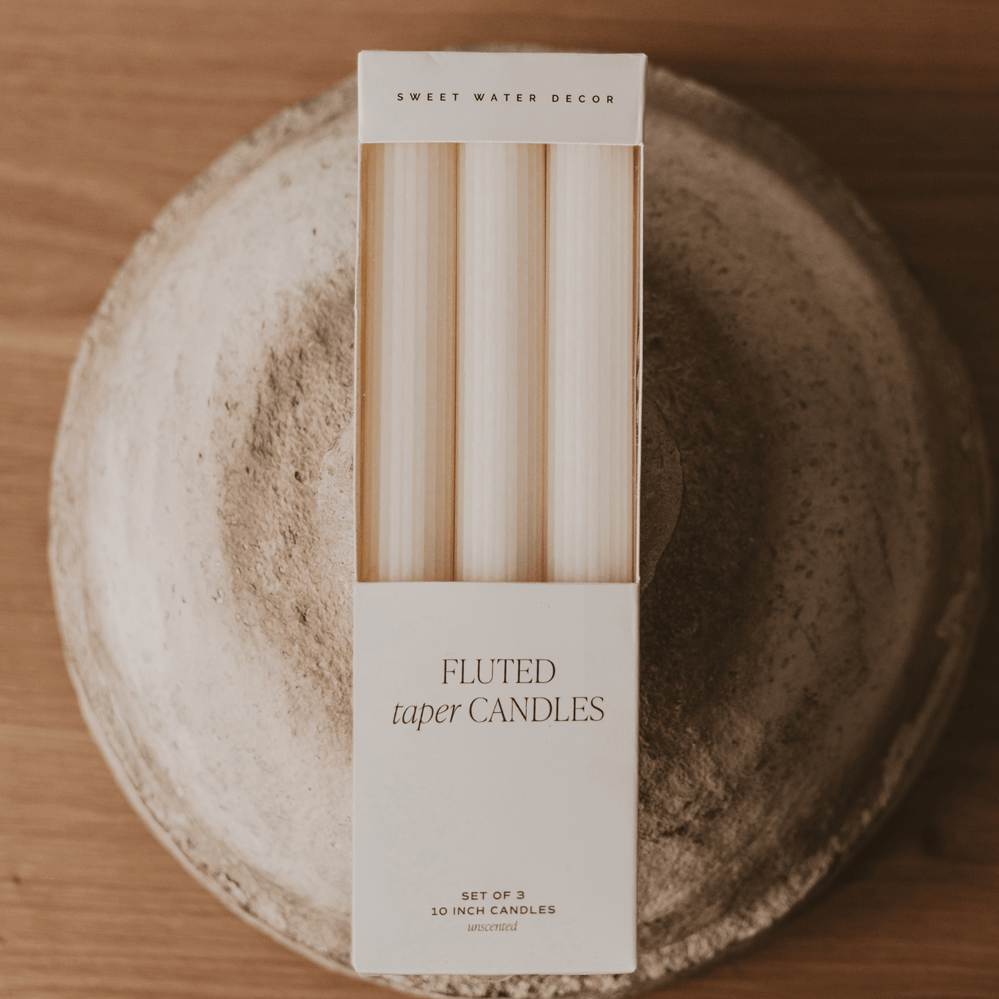 Fluted 10" Taper Candles – Set of 3