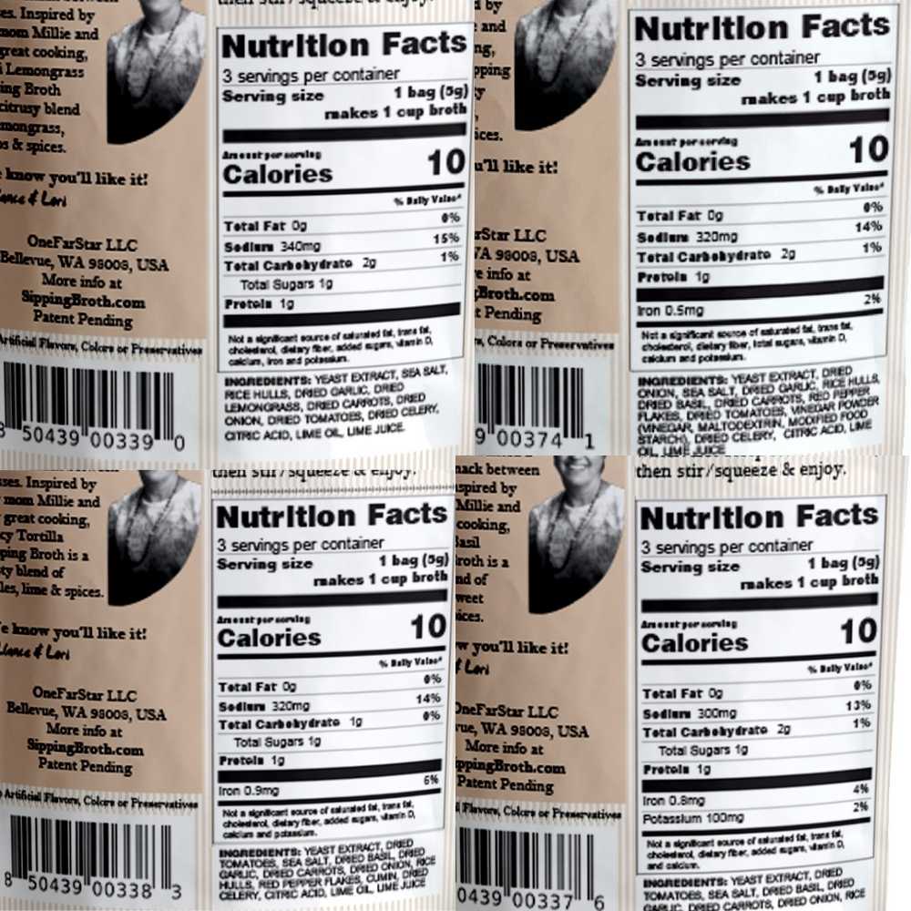 Millie’s Sipping Broth 4-Flavor Snack Assortment – 12 Servings