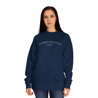 Crewneck Sweatshirt – 'International Vibes' Minimal Text Logo, Neutral Cozy Pullover