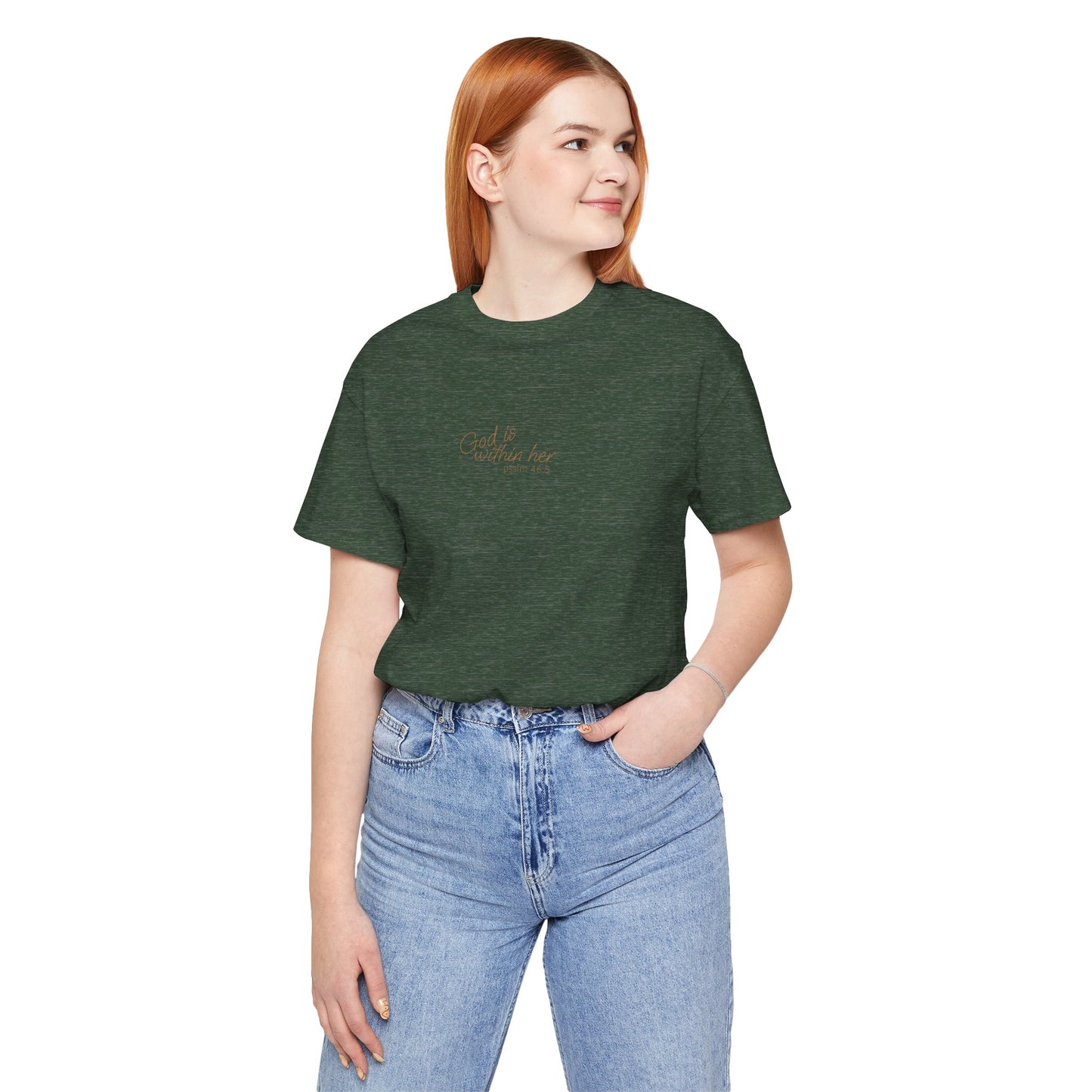 Psalm 46:5 "God is within Her" Women's Short Sleeve Tee - 7 Colors!!