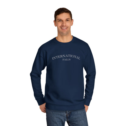 Crewneck Sweatshirt – 'International Vibes' Minimal Text Logo, Neutral Cozy Pullover