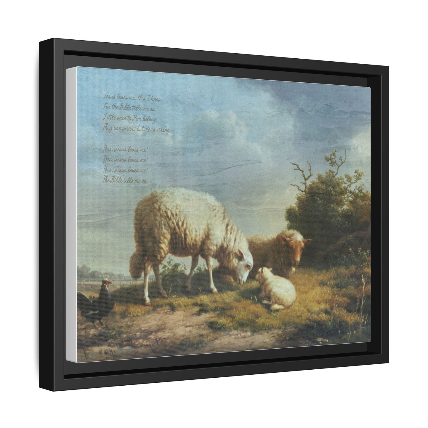 Framed "Jesus Loves Me" Canvas Wall Art