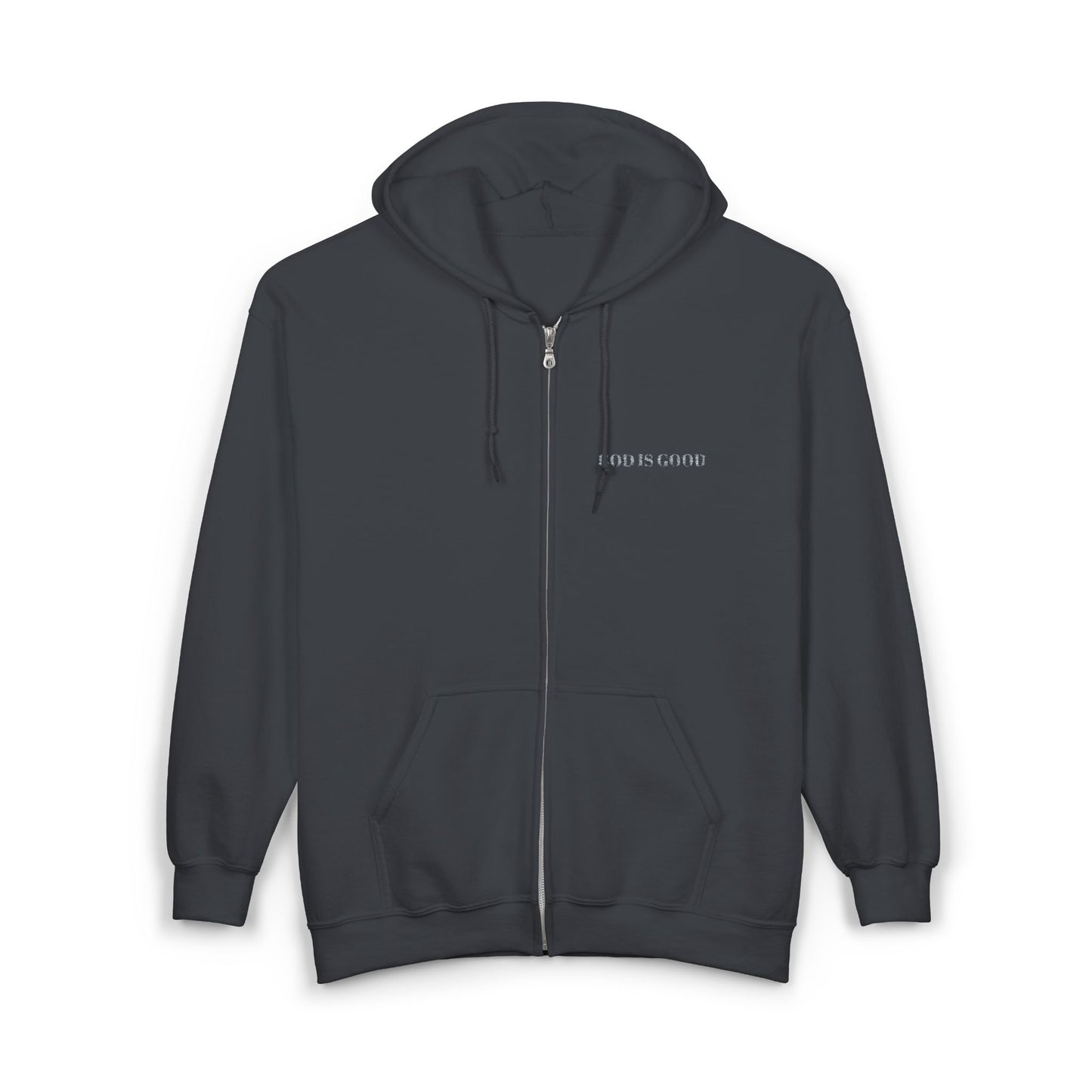 God is Good Full Zip Embroidered Hoodie Sweatshirt - 6 Colors!!