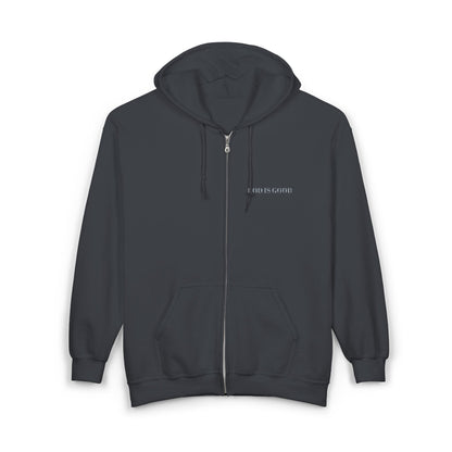 God is Good Full Zip Embroidered Hoodie Sweatshirt - 6 Colors!!