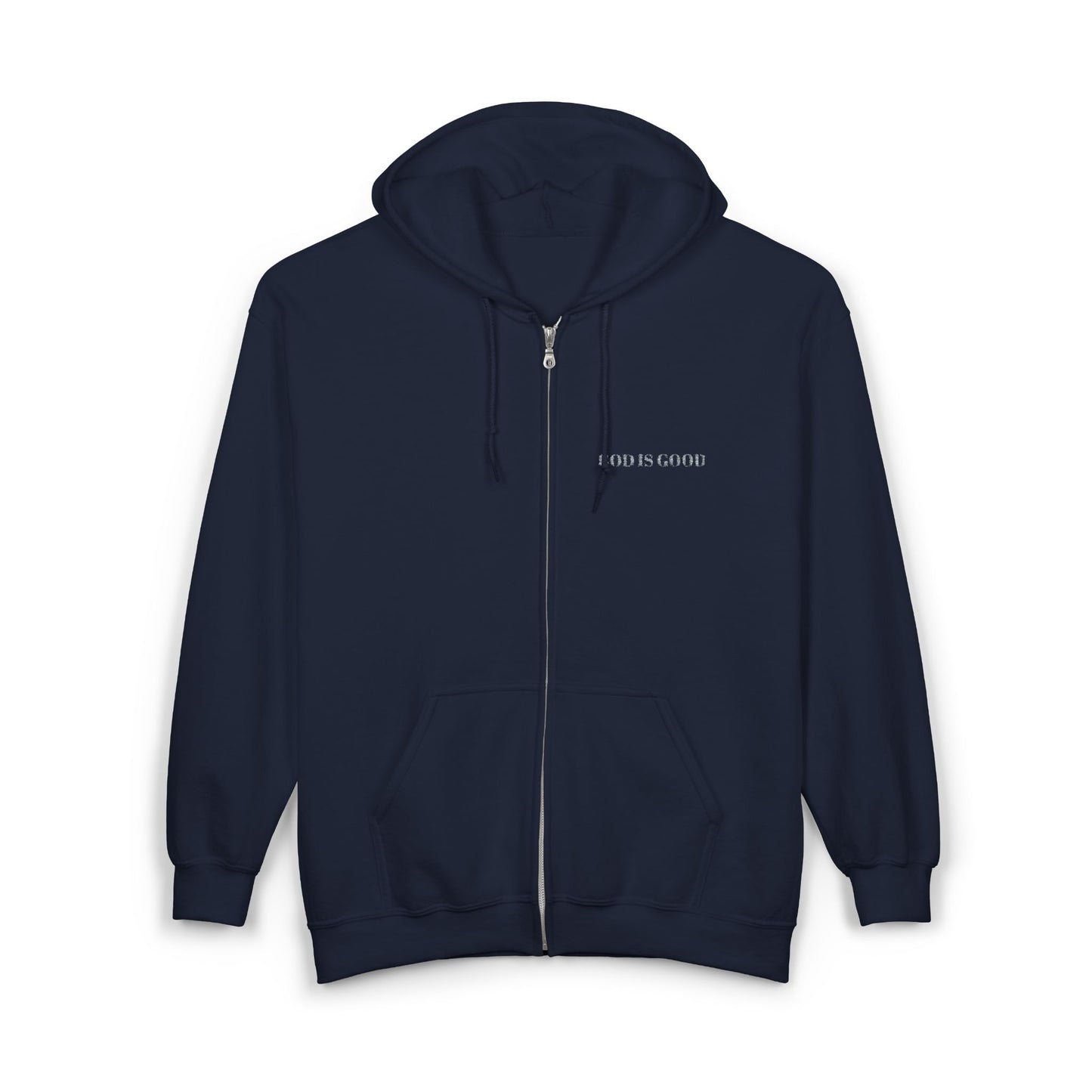 God is Good Full Zip Embroidered Hoodie Sweatshirt - 6 Colors!!