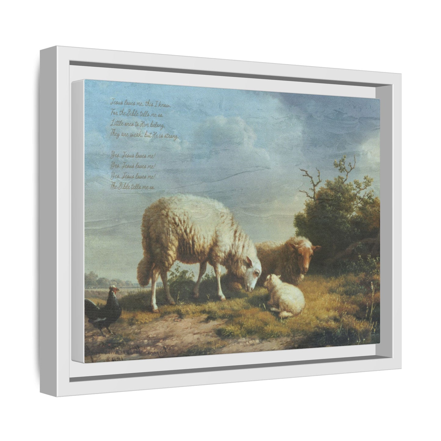 Framed "Jesus Loves Me" Canvas Wall Art