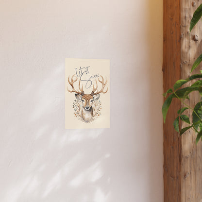 Let it Snow Winter Deer Wall Poster