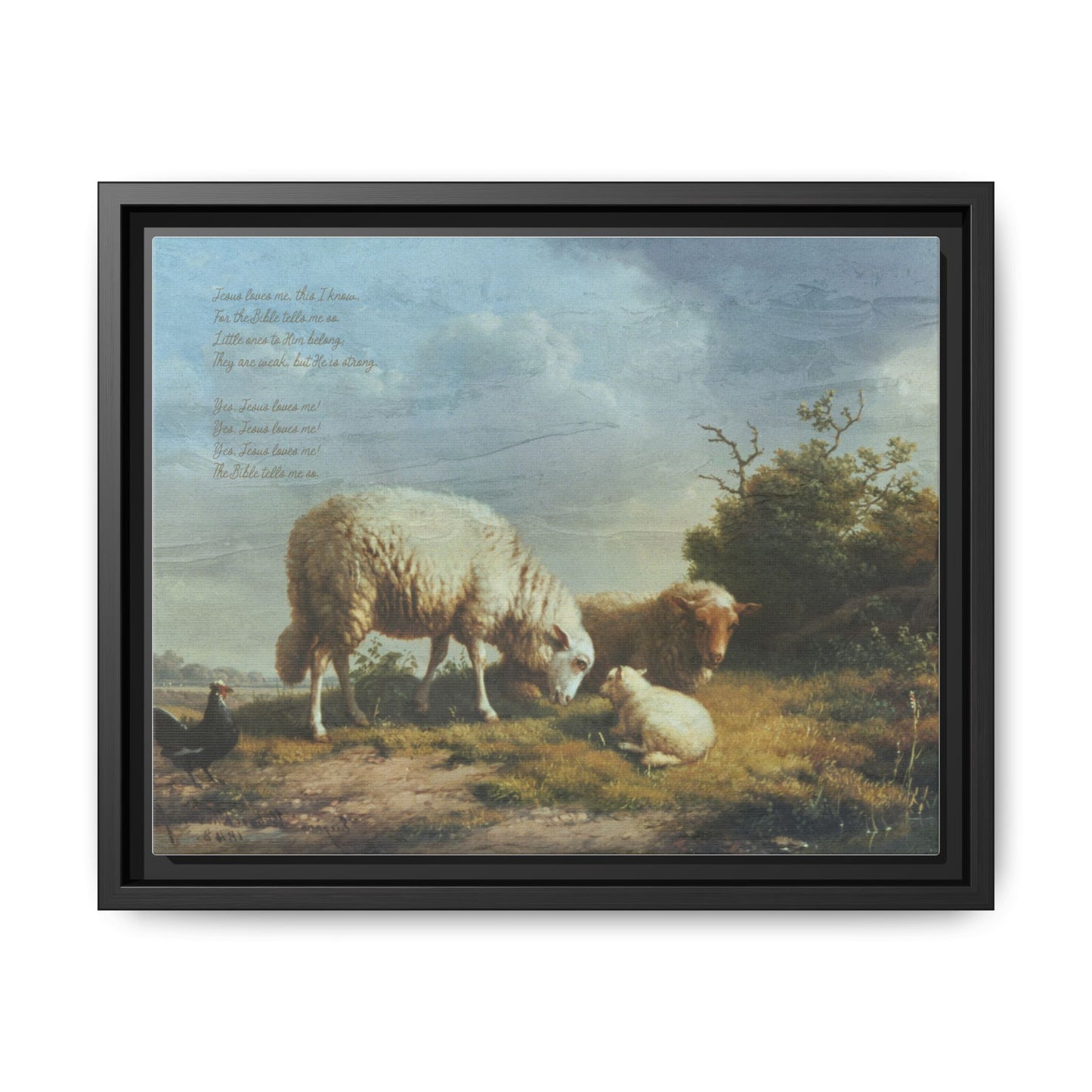 Framed "Jesus Loves Me" Canvas Wall Art