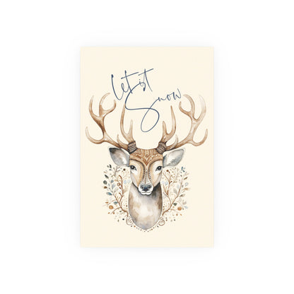 Let it Snow Winter Deer Wall Poster