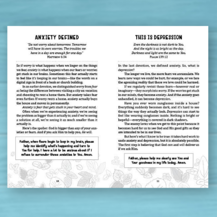 Devotions & Prayers for Managing Anxiety & Depression – Teen Girls