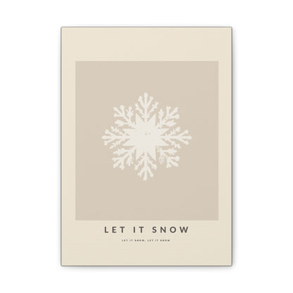 Let it Snow Winter Wall Snowflake Canvas