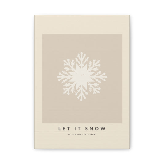 Let it Snow Winter Wall Snowflake Canvas