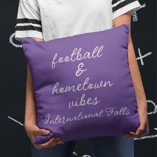 Football & Hometown Vibes Personalized Throw Pillow – 14" x 14"