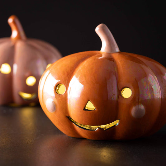 Ceramic Jack-O’-Lanterns - Set of 2