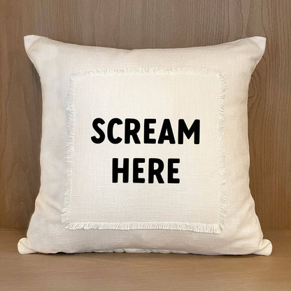 Scream Here Throw Pillow