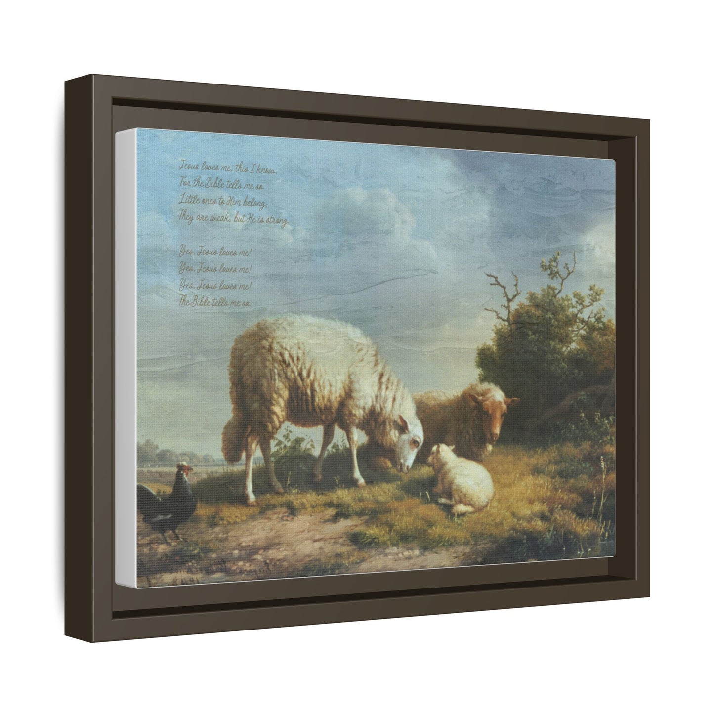 Framed "Jesus Loves Me" Canvas Wall Art