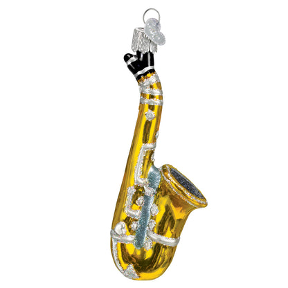 Old World Christmas Hand-Painted Glass Saxophone Ornament