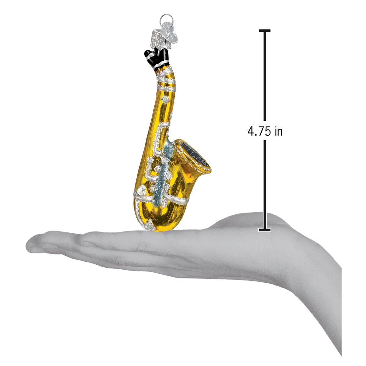 Old World Christmas Hand-Painted Glass Saxophone Ornament