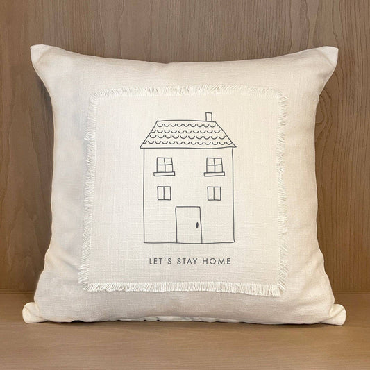 Let's Stay Home Throw Pillow