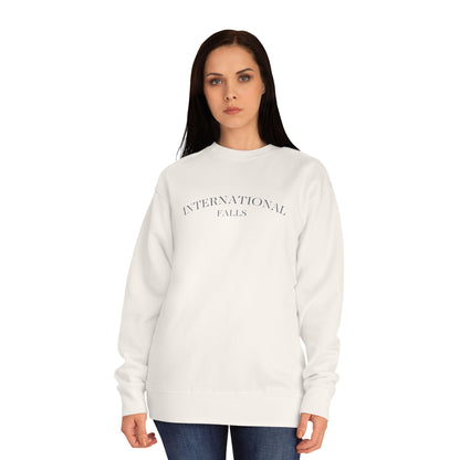 Crewneck Sweatshirt – 'International Vibes' Minimal Text Logo, Neutral Cozy Pullover