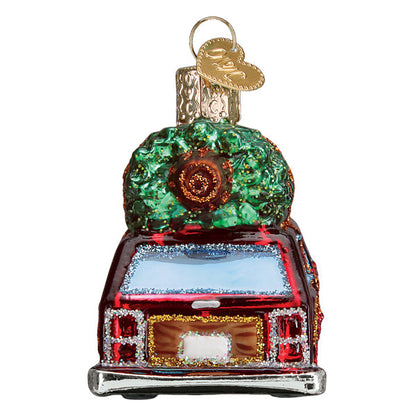 Old World Christmas Station Wagon with Tree Ornament