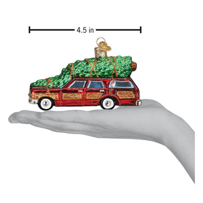 Old World Christmas Station Wagon with Tree Ornament
