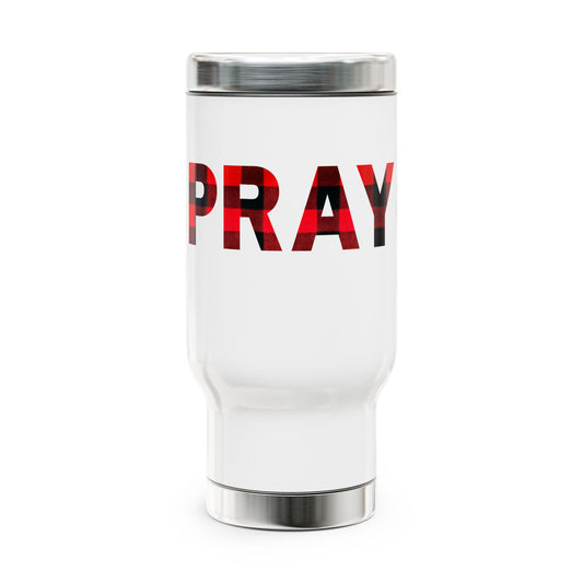 PRAY Buffalo Check Stainless Steel Travel Mug – 14oz