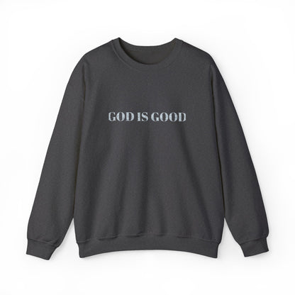 Embroidered God Is Good Crewneck Sweatshirt – Unisex Fit