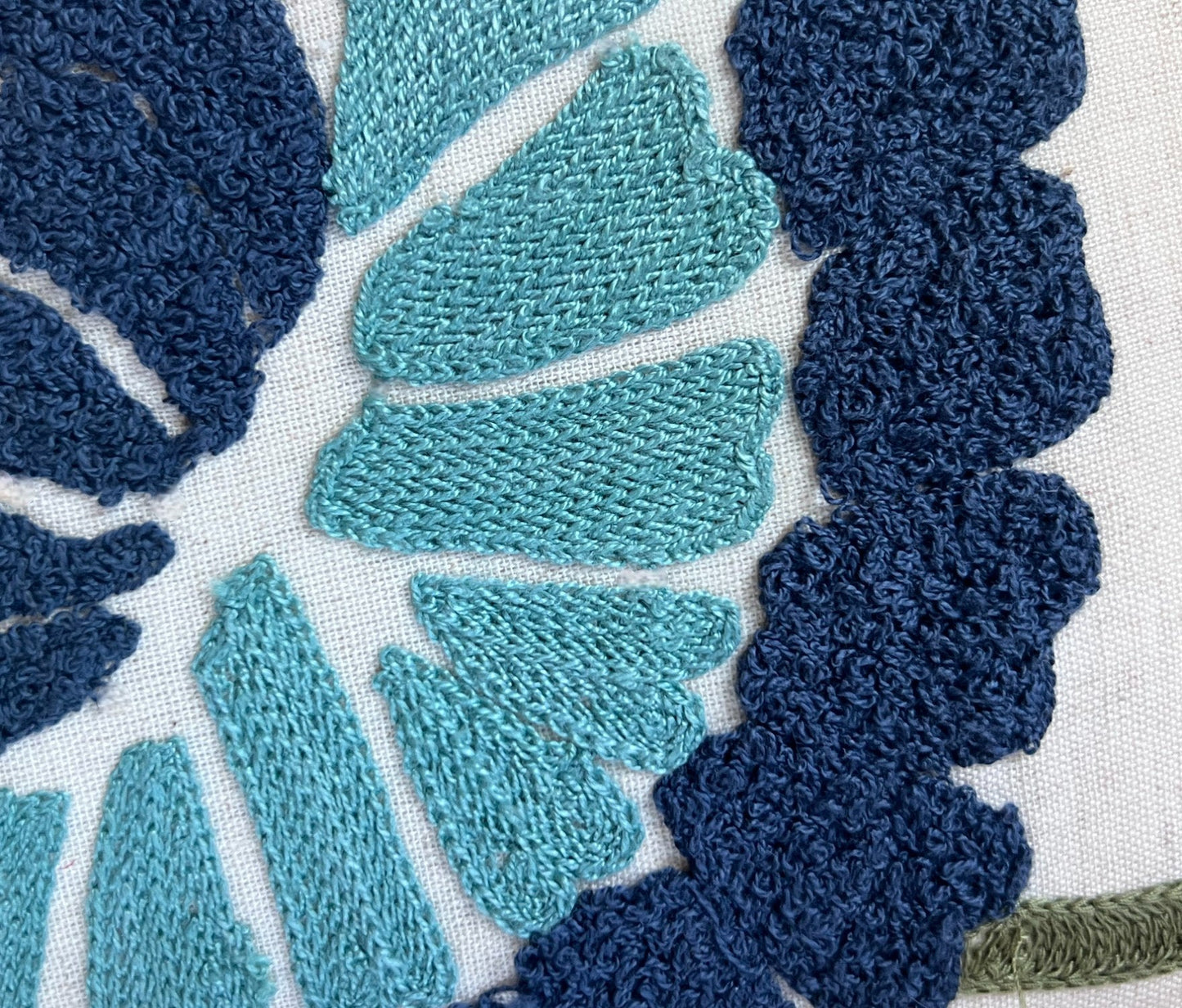 Spring Floral Embroidered Throw Pillow Square Oversized