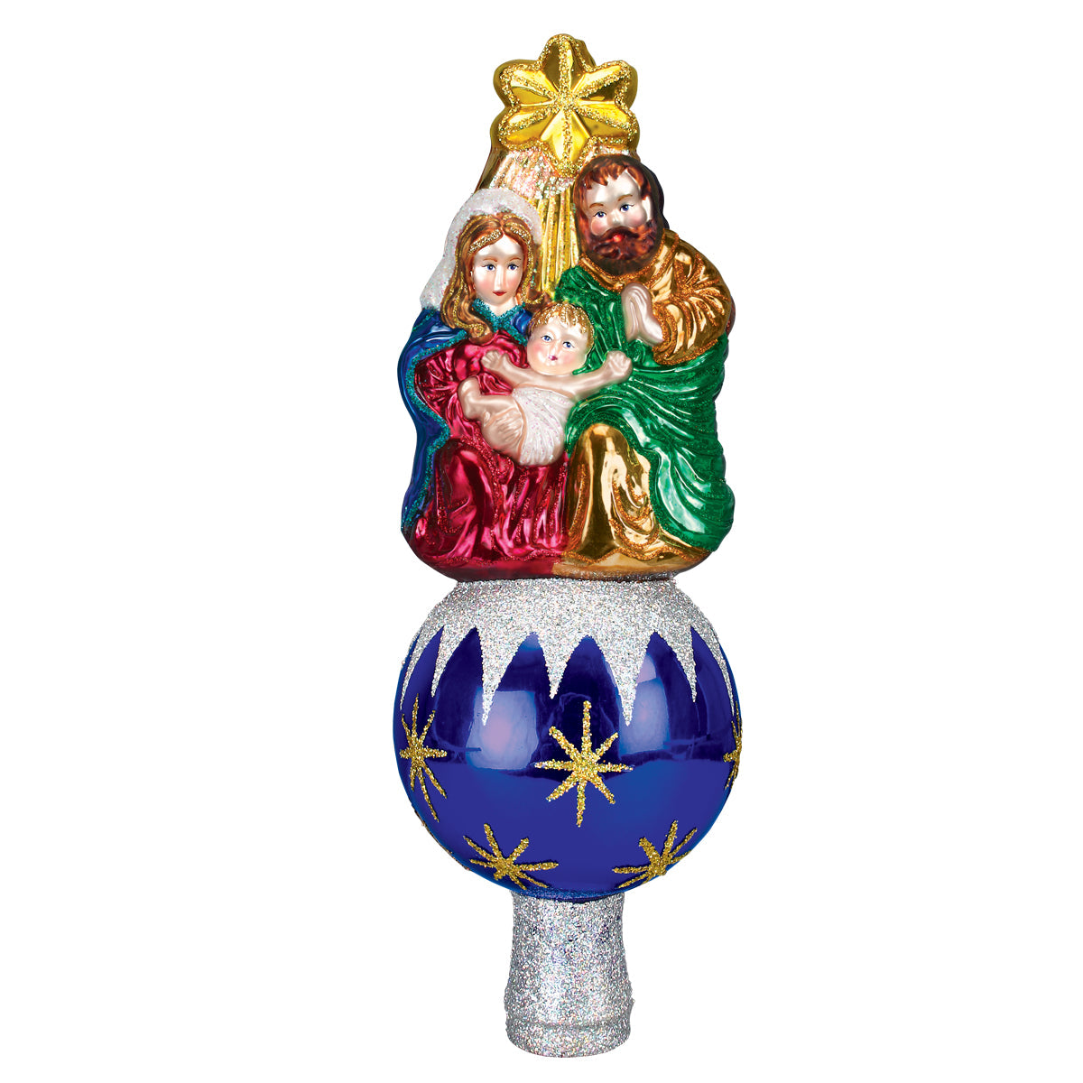 Old World Christmas Nativity Tree Topper – Hand-Painted Glass