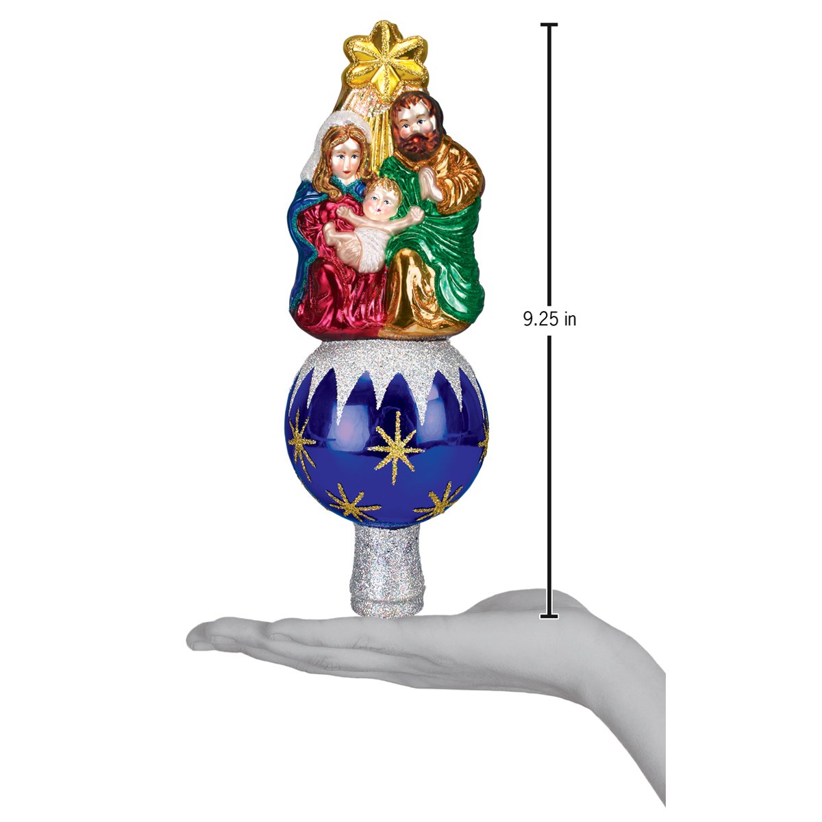 Old World Christmas Nativity Tree Topper – Hand-Painted Glass