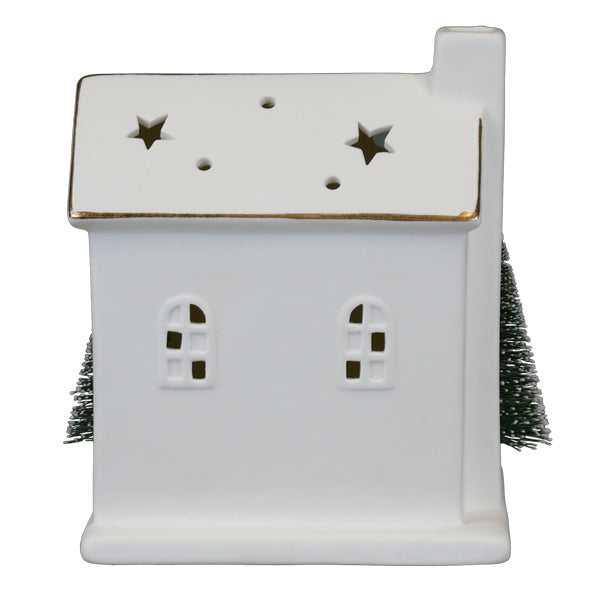 Old World Christmas Lit Ceramic House With Trees