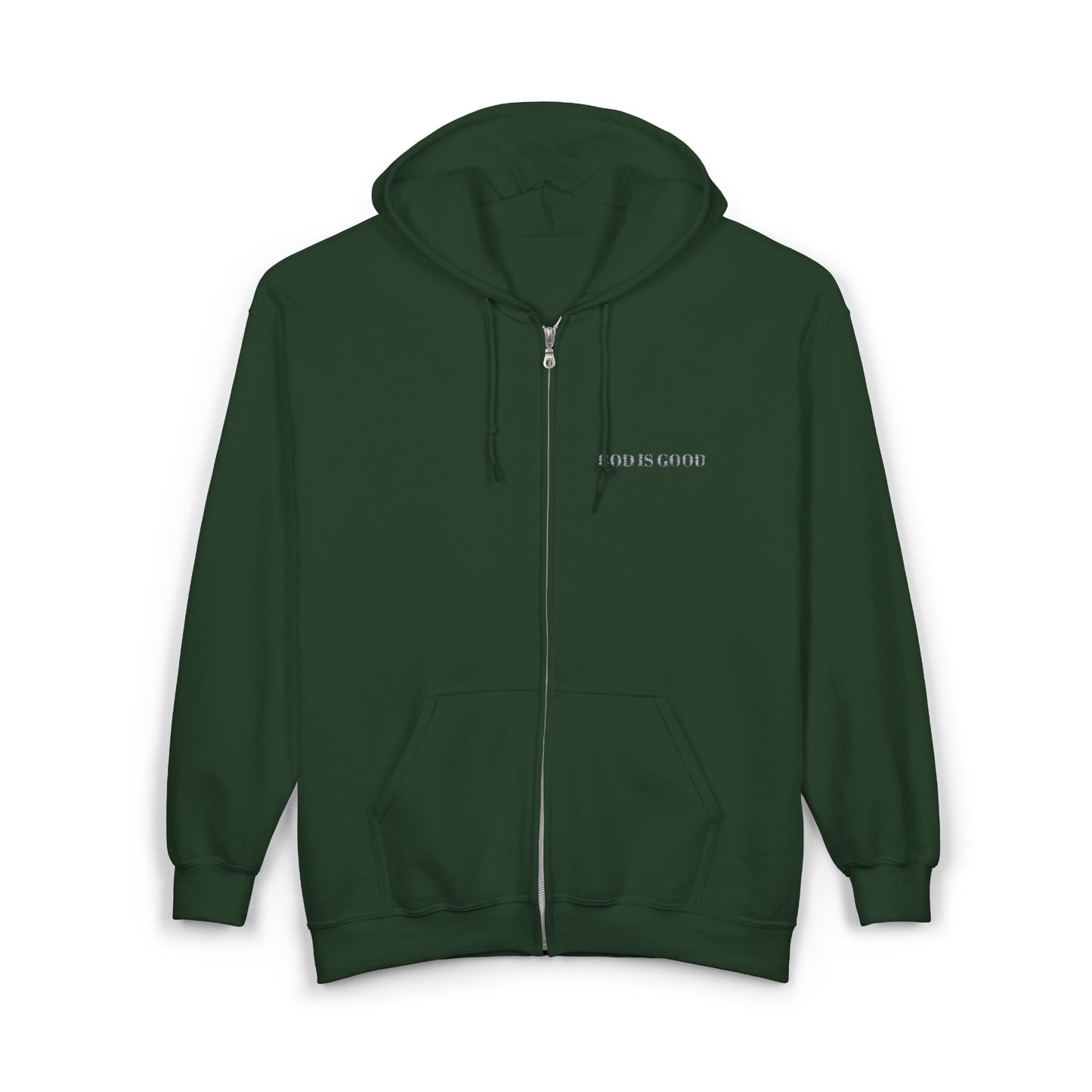 God is Good Full Zip Embroidered Hoodie Sweatshirt - 6 Colors!!