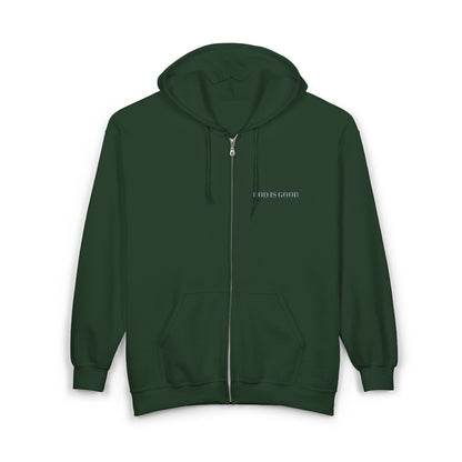 God is Good Full Zip Embroidered Hoodie Sweatshirt - 6 Colors!!
