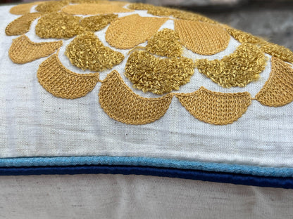 Spring Floral Embroidered Throw Pillow Square Oversized