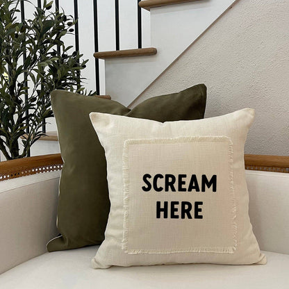 Scream Here Throw Pillow