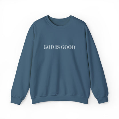 Embroidered God Is Good Crewneck Sweatshirt – Unisex Fit