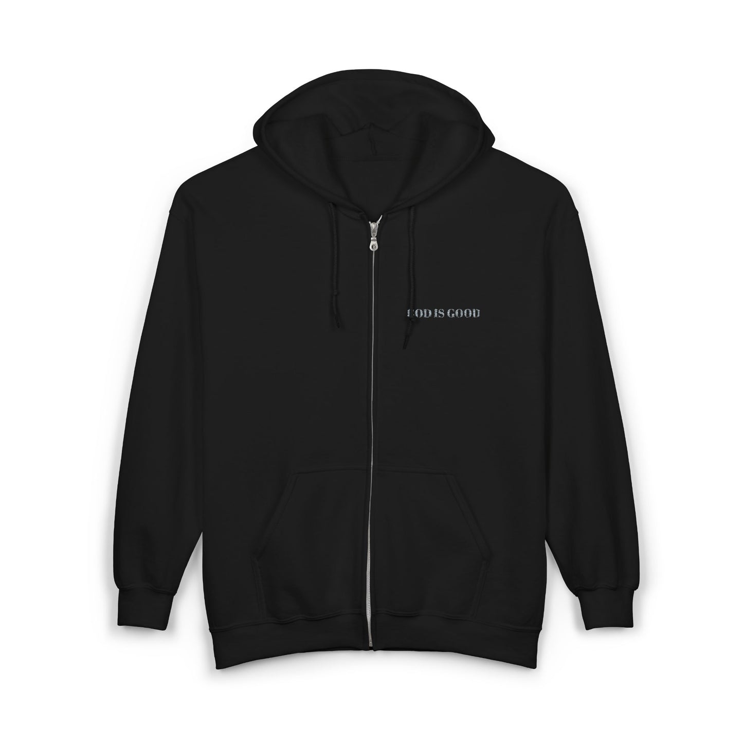 God is Good Full Zip Embroidered Hoodie Sweatshirt - 6 Colors!!