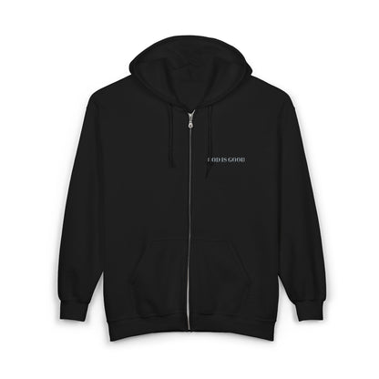God is Good Full Zip Embroidered Hoodie Sweatshirt - 6 Colors!!