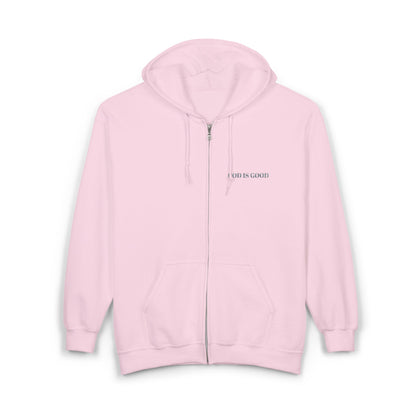 God is Good Full Zip Embroidered Hoodie Sweatshirt - 6 Colors!!